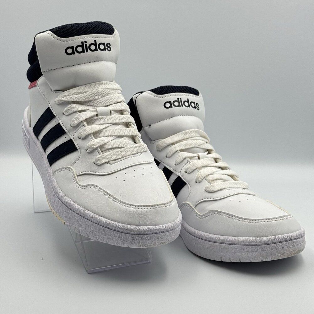 Adidas Hoops 3.0 Mid Womens 7.5 White Black GW5455 NWOB - Picture 2 of 8